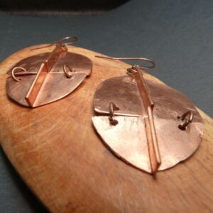 Boucles d'oreilles wanbas cuivre brut