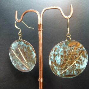 Boucles disque cuivre oxydé