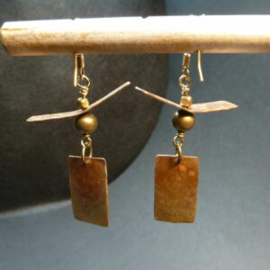 Boucles pagode cuivre martelé