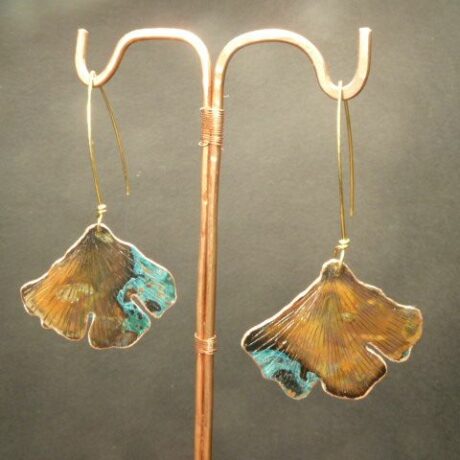 Boucles-oreilles-gingko-cuivre-oxyde