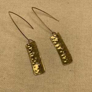 Boucles laiton longues rectangle percé