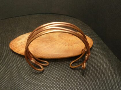 Bracelet en fil de cuivre brut double