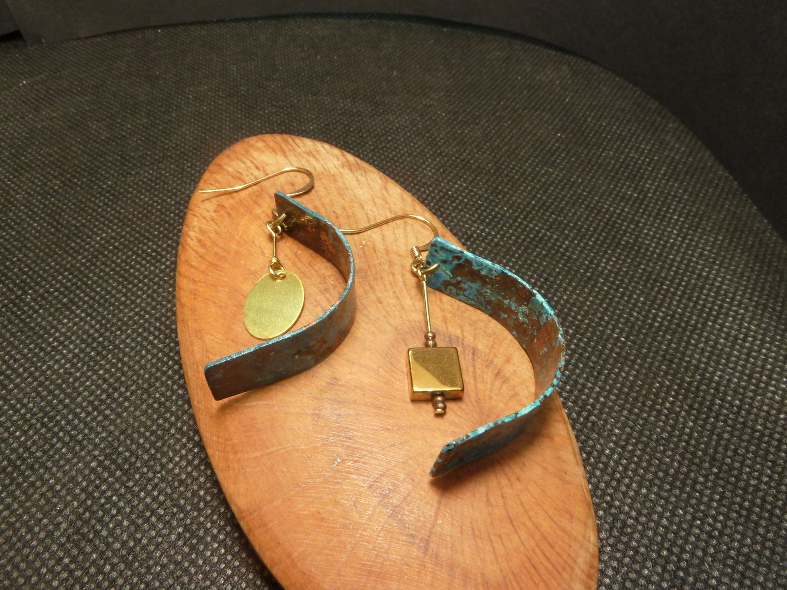 Boucles cuivre oxydé créoles larges Boucles cuivre oxydé créoles larges